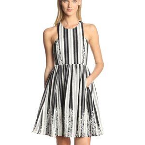 PLENTY by TRACY REESE EMBROIDERED STRIPE FLARE DRESS 6